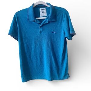The Original Thost Polo Shirt Men's Sz Medium Teal Logo Italy Short Sleeve